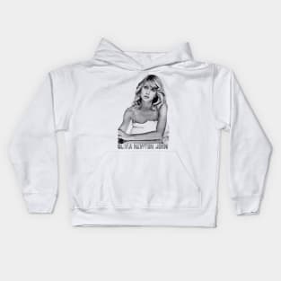 Olivia Newton John-Tribute Design in Black & White Illustration Kids Hoodie